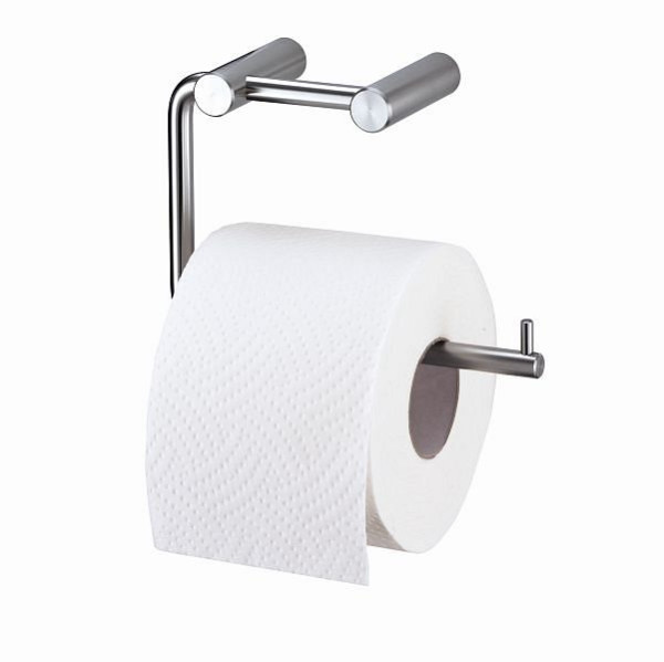 Uchwyt na papier toaletowy Air Wolf na 1 rolkę papieru toaletowego, seria Delta, wys. x szer. x gł.: 112 x 160 x 65 mm, stal nierdzewna szczotkowana, 60-860