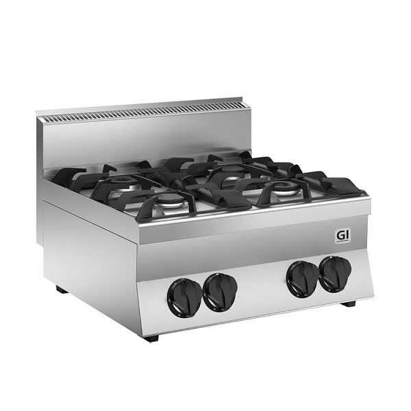 Κουζίνα υγραερίου Gastro-Inox 650 "High Performance" με 4 καυστήρες, 70cm, επιτραπέζιο μοντέλο με φως πιλότου, 160.003