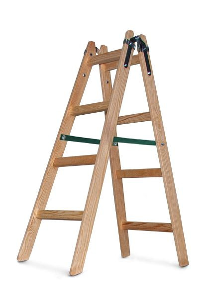 VaGo-Tools Houten ladder Ladder Trapladder 2 x 4 treden Dubbelzijdige vouwladder, HL-204_jv