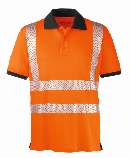 Odblaskowa koszulka polo 4PROTECT ORLANDO, jasny pomarańcz/szary, rozmiar: XS, opakowanie 10 szt., 3433-XS