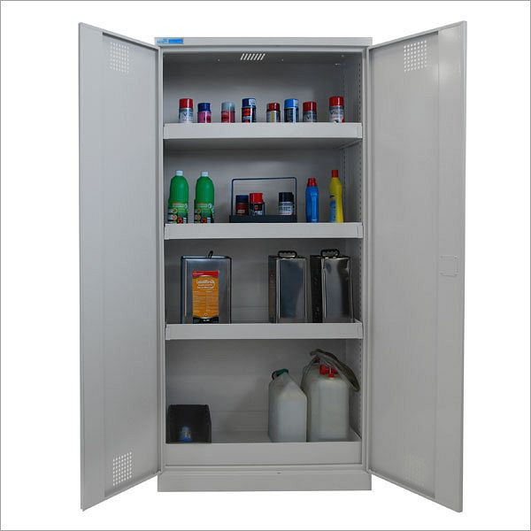ADB vegyszeres szekrény / veszélyes anyagokat tartalmazó szekrény, méretek HxSzxMé: 1950 x 950 x 500 mm, szín: világosszürke, RAL 7035, porszórt, 40729
