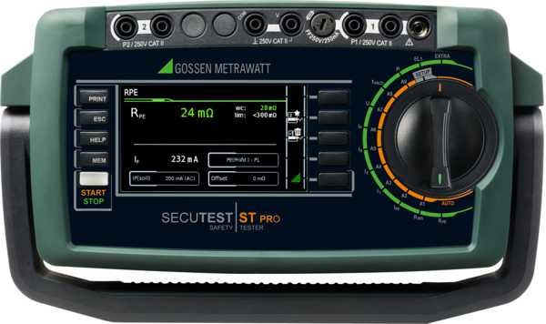Gossen Metrawatt Secutest Pro, dispositivo de teste para testar a segurança elétrica de dispositivos, incluindo software IZYTRON.IQ Business Starter, M707B