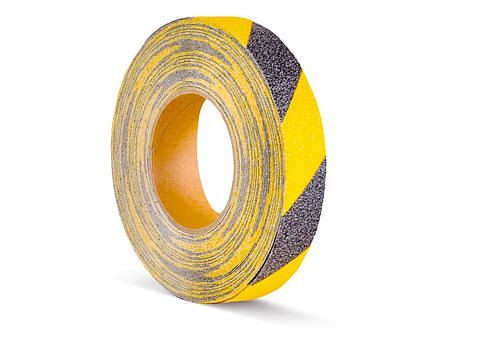DENIOS m2 anti-slip covering™, varoitusmerkintä, musta/keltainen, rulla 25 mm x 18,3 m, 263-909