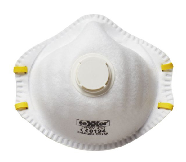 teXXor μάσκα λεπτής σκόνης FFP2/V "NR" με βαλβίδα, πακέτο 1000, 4721