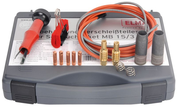 Sada příslušenství a opotřebitelných dílů ELMAG pro sadu hadic MB 15/3m/0,8 mm pro řadu EUROMIG 160/200 & EUROMIG plus 161/201/211-, 00088