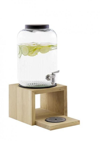 Dispensador de bebidas APS -VALO- 21 x 21 cm, altura: 46,5 cm, recipiente de vidro, 7 litros, 14015