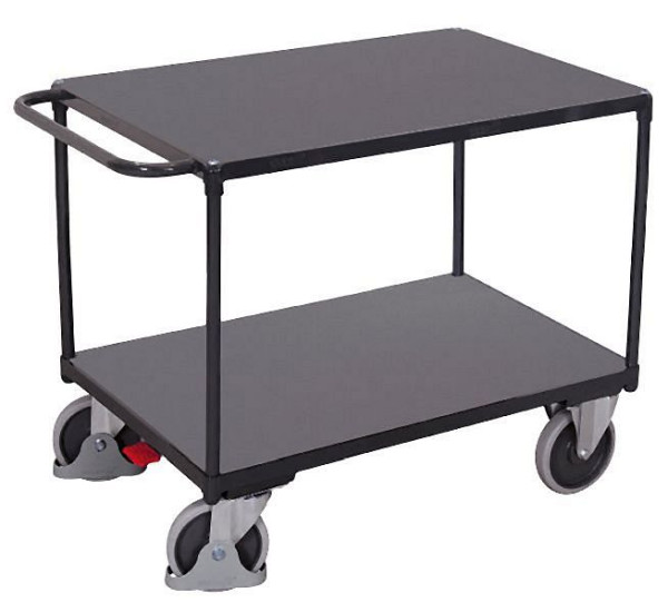 Těžký stolní vozík VARIOfit se 2 ložnými plochami, RAL 7016, vnější rozměry: 1 390 x 800 x 920 mm (ŠxHxV), sw-800.500/AG