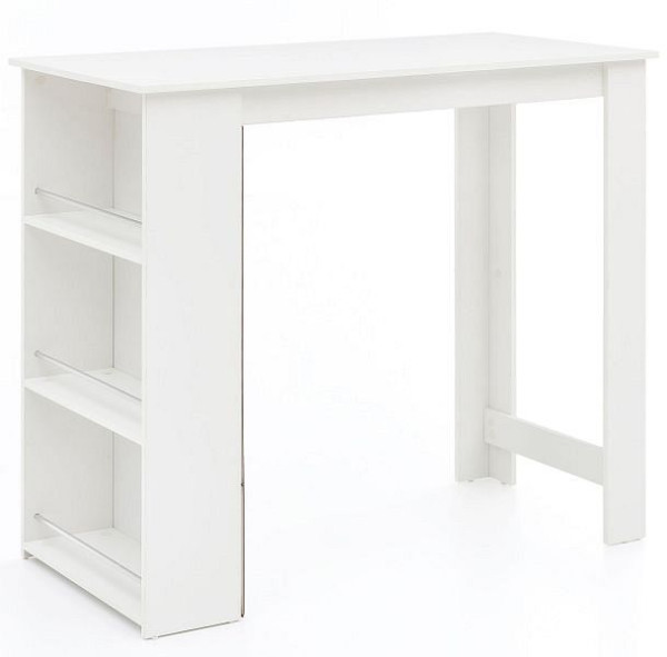 Barový stůl Wohnling bílý 120 x 107,5 x 60 cm dřevo, WL5.732