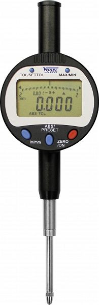 Cyfrowy czujnik zegarowy Vogel Germany, z wyjściem danych USB, 0 - 25,4 mm / 0 - 1,0 cala, 0,01 mm / 0,0005 cala, 242163