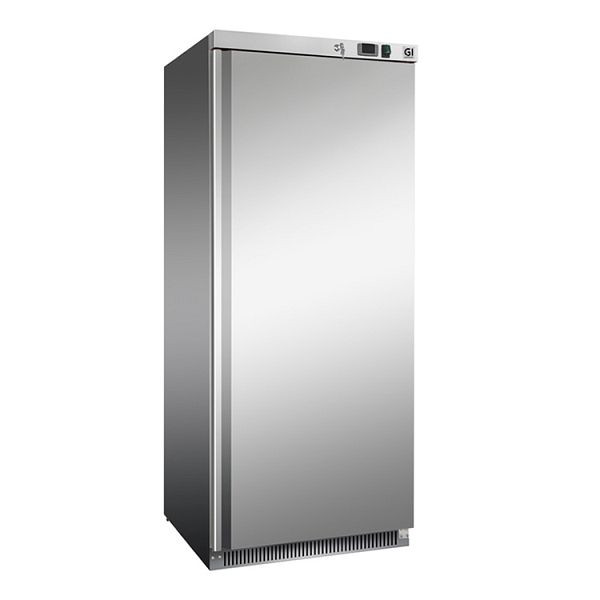 Ψυγείο Gastro-Inox ανοξείδωτο 600 λίτρων, στατική ψύξη με ανεμιστήρα, καθαρή χωρητικότητα 580 λίτρα, 201.102
