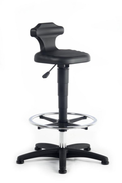 bimos Flex cu alunecare și inel pentru picioare, spumă PU neagră, înălțime scaun 510-780 mm, 9419-2000