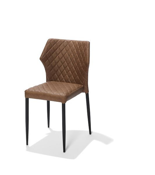 Cadeira empilhável VEBA Louis conhaque, estofada em imitação de couro, retardante de fogo, 49x57,5x81,5cm (LxPxA), 52001