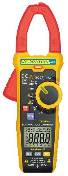 PANCONTROL Digital-Stromzange 1000A AC/DC True RMS ø = 35mm, mit automatischer Bereichswahl, PAN 1000AD