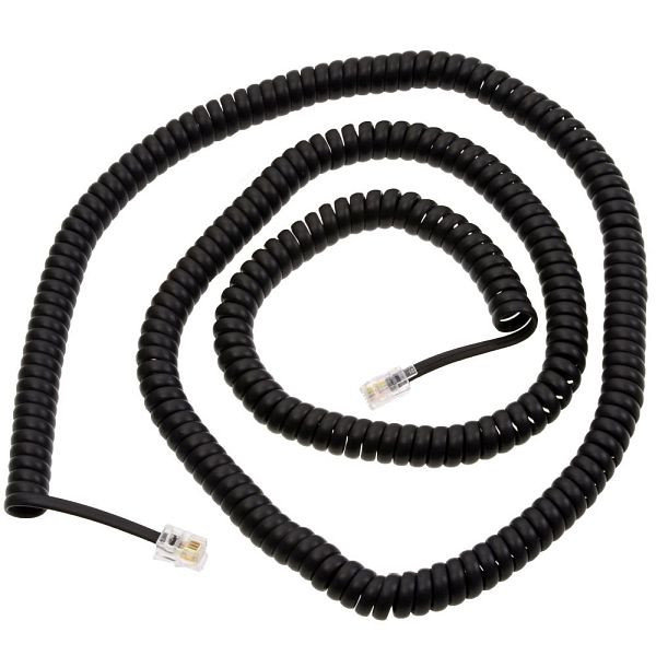 Przewód spiralny słuchawki Helos, ekstra długi, czarny, luźny, 14030