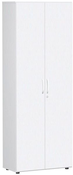 szafa geramöbel z wysuwanym uchwytem, z nóżkami, z amortyzatorem drzwi, zamykana, 800x420x2160, biały/biały, S-386128-WW