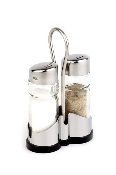 Pijiță APS cu sare și piper, 8 x 8 cm, înălțime: 13 cm, sticlă, oțel inoxidabil, ABS, 40455