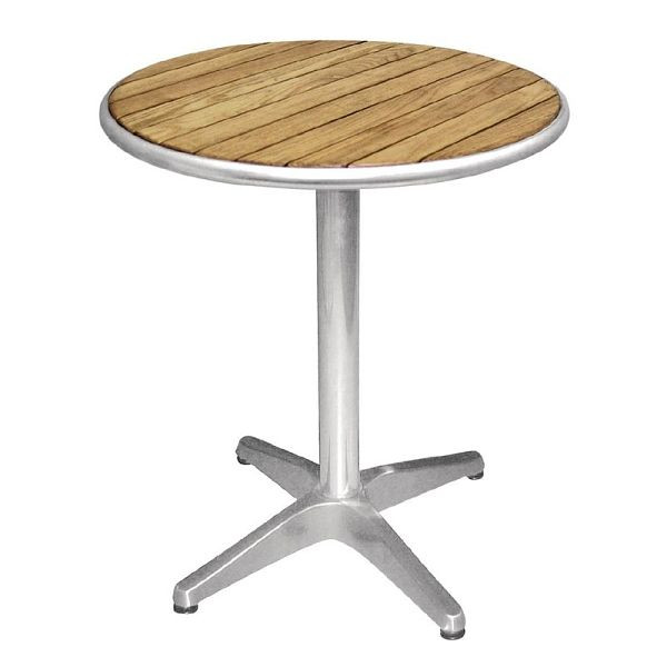 Bolero στρογγυλό τραπέζι σταχτό ξύλο 1 πόδι 60cm, U428