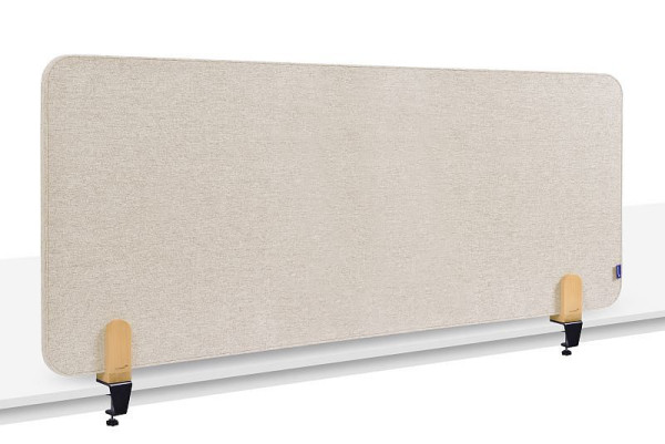 Divisória de mesa acústica Legamaster ELEMENTS 60x160cm bege suave incl. 2 grampos de mesa, 7-209822