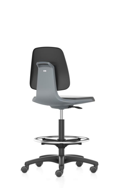 bimos werkstoel Labsit met wielen, zitting H.560-810 mm, PU-schuim, zitschaal antraciet, 9125-2000-3285