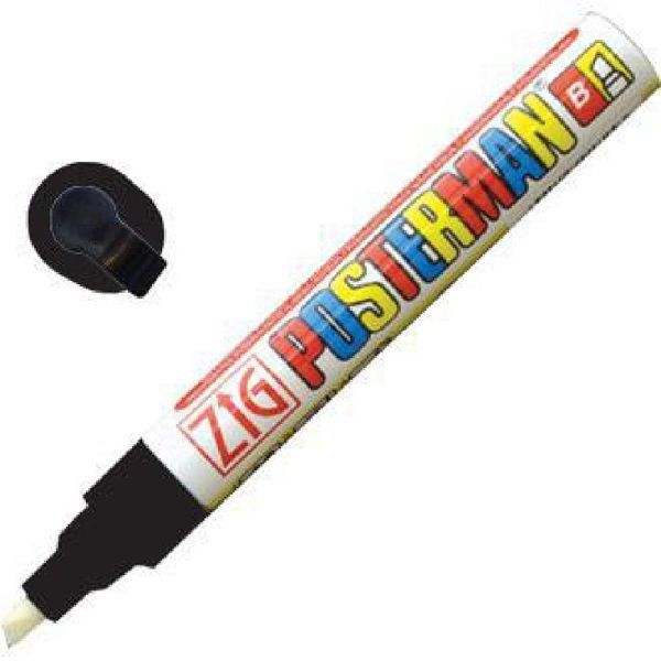 Securit Zig Posterman wodoodporny kredowy długopis 6mm czarny, Y992