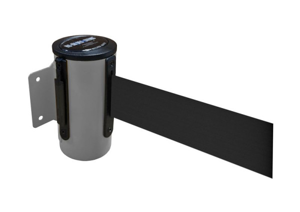 RS-GUIDESYSTEMS bariérová páska montáž na stěnu s pásem, pouzdro: šedá / pás: černá, délka pásu: 4,0 m, GLW 25-A/03-4.0
