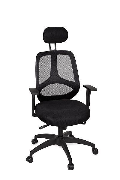 Cadeira de escritório Amstyle com capa de tecido de luxo, apoio de braço preto, SPM1.121