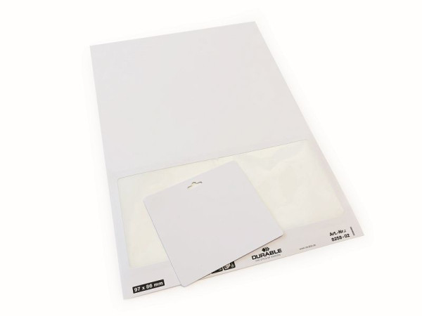 DURABLE bezoekersnaambadge VISITOR BADGE, A4-vel met verwijderbare naambadge, verpakking van 100 stuks, wit, verpakking van 100 stuks, 825802
