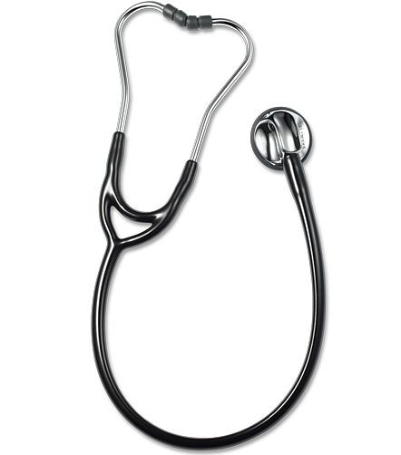ERKA stetoskop pro dospělé s měkkými náušníky, membránová strana (duální membrána), dvoukanálový tubus SENSITIVE, barva: černá, 525.00000