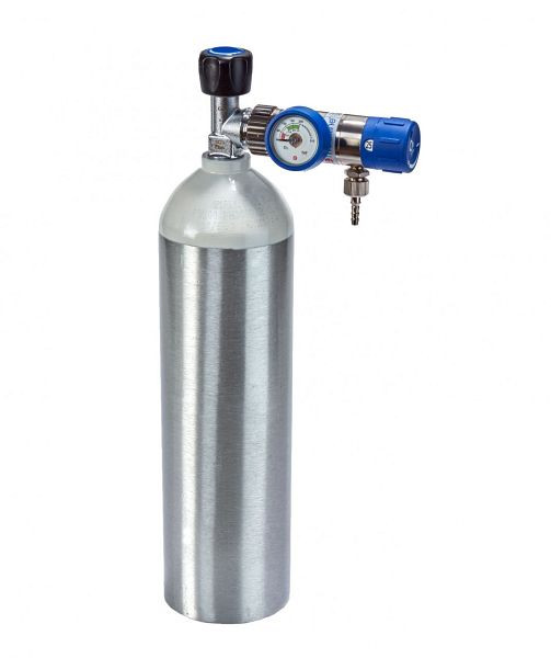 MBS Medizintechnik komplett oxigénkészlet - nyomáscsökkentő és 2 literes palack - alumínium flakon, O2-opció20alu