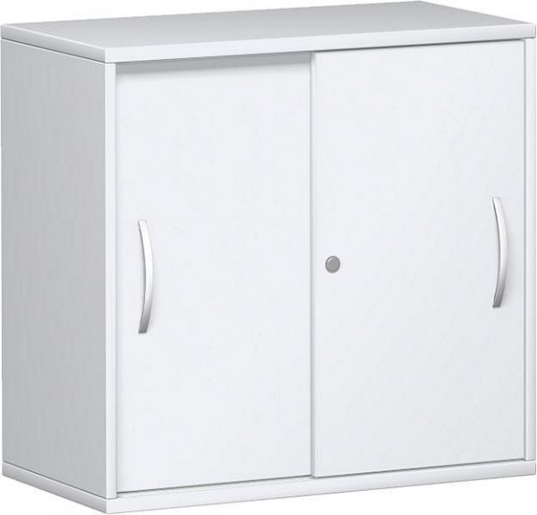 geramöbel skříňka s posuvnými dveřmi 1 dekorativní police, uzamykatelná, 800x425x768, bílá/bílá, N-10S208-WW
