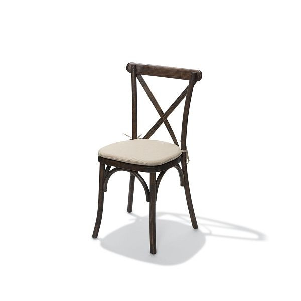 VEBA sædehynde polstret ecru til Crossback barstol, 46x45x2cm (BxDxH), 50100CSHN