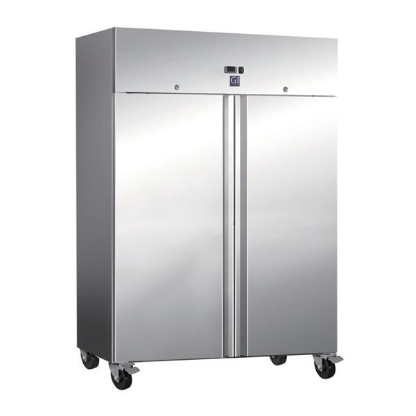 Refrigerador estático Gastro-Inox de aço inoxidável 1200 litros com ventilador, capacidade líquida 1173 litros, 201.004
