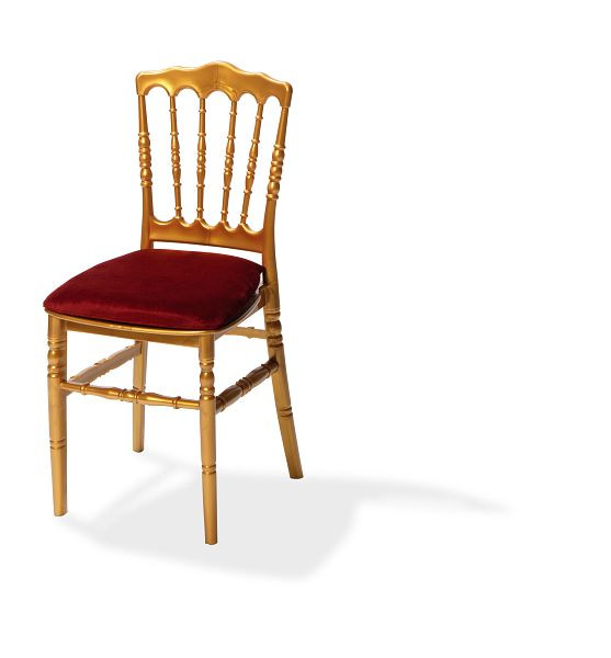 Almofada de assento VEBA veludo bordeaux para cadeira Napoleão/Tiffany, 38,5x40x2,5cm (LxPxA), 50400CBR
