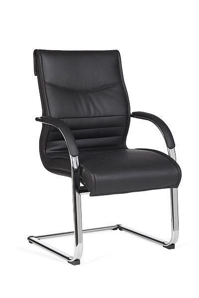 Krzesło wspornikowe Amstyle Milano ze sztucznej skóry czarne, SPM1.067