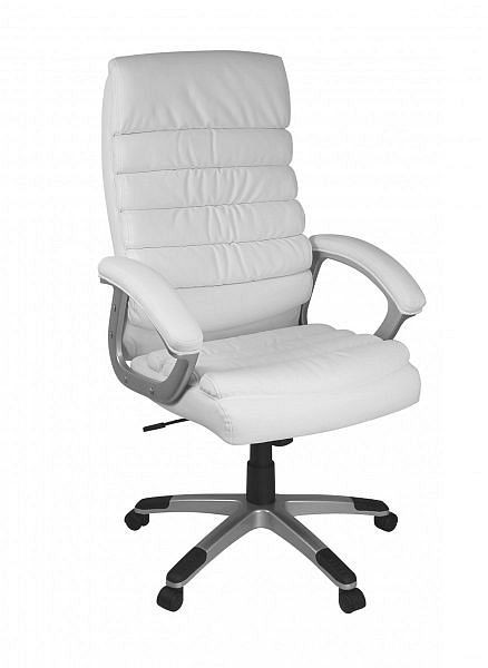 Krzesło biurowe Amstyle Valencia sztuczna skóra białe ergonomiczne z zagłówkiem, SPM1.184