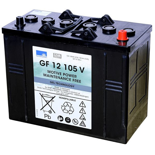 EXIDE akkumulátor GF 12105 V, dryfit vontatás, abszolút karbantartásmentes, 130100011