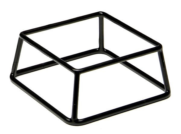 Suport pentru bufet APS -MULTI-, 18 x 18 cm, înălțime: 8 cm, metal, acoperit negru, cu strat de cauciuc anti-alunecare, 33250