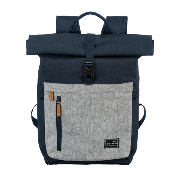 Travelite Backpack Basic Roll Up, tummansininen/harmaa, 96310-20