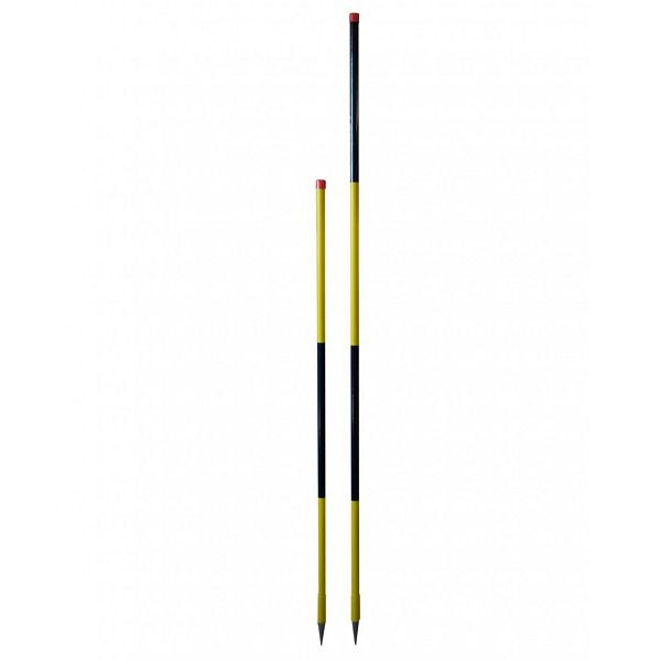 NESTLE puinen lumiohjain, PVC-pinnoitettu, 50 cm jako, musta/keltainen, pyöreä kärki, 2 m, PU: 12 kpl, 11301000