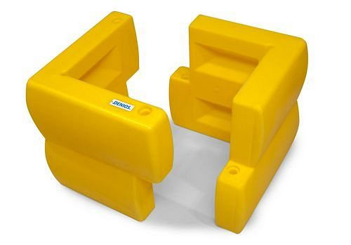 DENIOS pilaarbeschermingsprofielen van PE, geel, set = 2 stuks