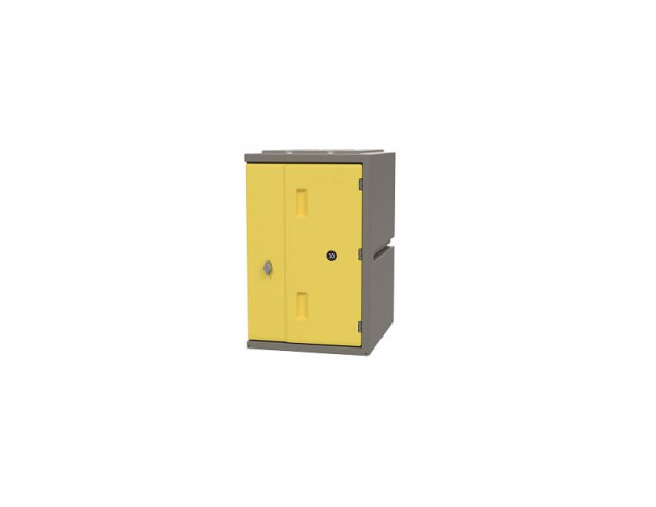 Dulap din plastic Lotz 600 Dulap din plastic, înălțime: 600 mm, ușă galbenă, încuietoare cu șurub rotativ, 221600-05