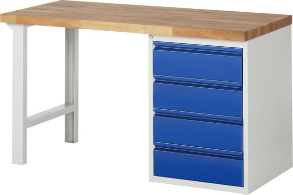 Stół warsztatowy RAU seria BASIC-7 - model 7509, 4x szuflady, 1500x890x700 mm, A3-7509I1-15M