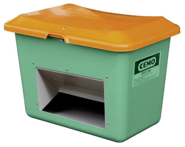 Cemo gritcontainer Plus 3 200 l, groen/oranje, met uitnameopening, 10575