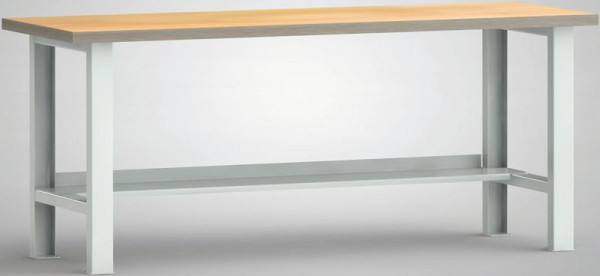 Standardowy stół warsztatowy KLW, 2000 x 700 x 840 mm, z blatem z multipleksu bukowego, WS503N-2000M40-X1580