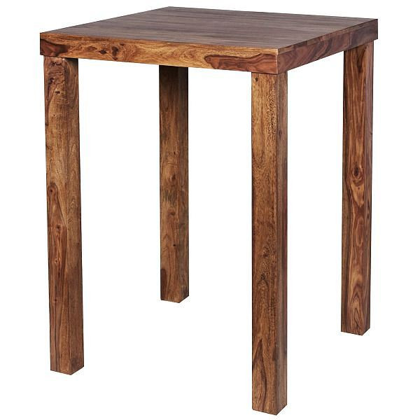 Stół barowy Wohnling MUMBAI z litego drewna sheesham 80 x 80 x 110 cm, kwadratowy ciemnobrązowy, WL1.324