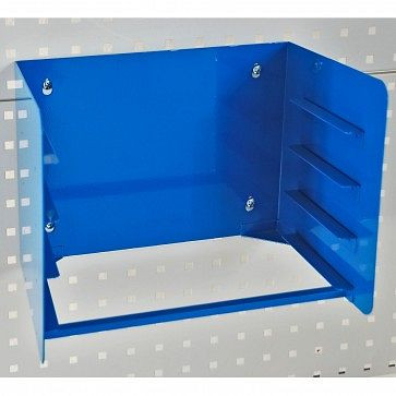 ADB muurbeugel voor gereedschapskoffer, 4 vakken, afmetingen: 343x270x270 (BxHxD), kleur: blauw, RAL 5015, 87120