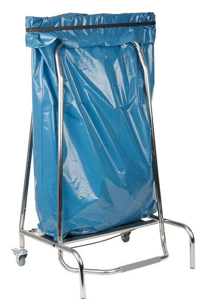 Suport geanta cu pedale APS, 59 x 43 cm, inaltime: 96 cm, otel inoxidabil, potrivit pentru saci de gunoi, pana la 120 litri sau 110 x 70 cm, 00580