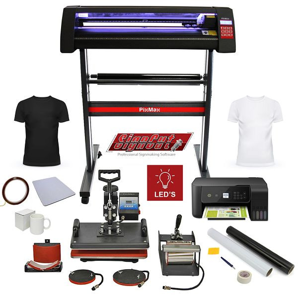 PixMax Da Vinci 5-i-1 varmepresse, vinylplotter, printer, 27203