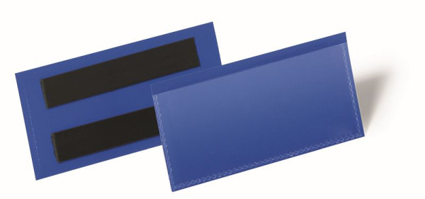 HOLDBAR magnetisk etiketlomme 100x38mm, mørkeblå, pakke med 50 stk., 174107