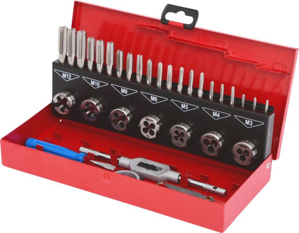 Conjunto de ferramentas para corte de rosca HSS KS Tools, 32 unidades, 331.0632